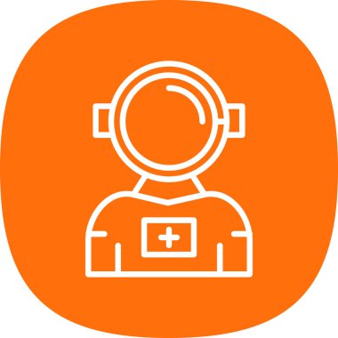 astronot simgesi vektör simgesi. Doğrusal biçim işareti