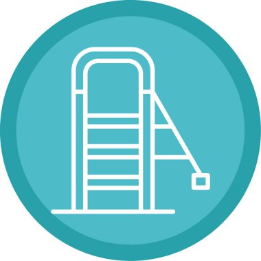 Merdiven düz simgesi, vektör illüstrasyonu