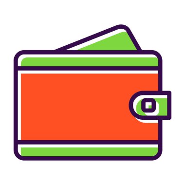 Cüzdan simgesi, vektör illüstrasyonu  