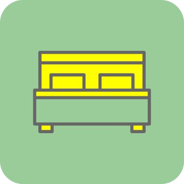 yatak ikonu vektör illüstrasyonu 