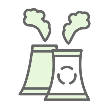 Nükleer santral ikonu. vektör düz biçim çizimi 