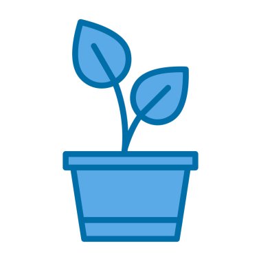 Saksı bitkisi. Web simgesi basit illüstrasyon 