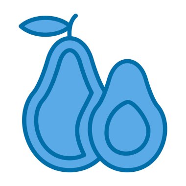 Basit Avokado simgesi, vektör illüstrasyonu