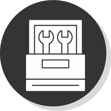 araç kutusu simgesi, vektör illüstrasyonu basit tasarım