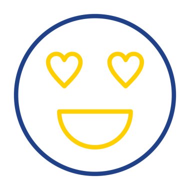 aşk emojisi simgesi, vektör illüstrasyonu