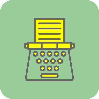 Daktilo. Web simgesi vektör illüstrasyonu