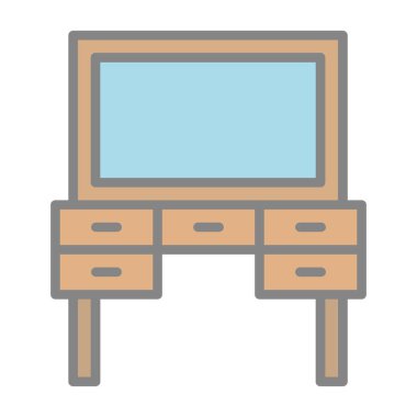 Giyinme Masası mobilya simgesi, vektör illüstrasyonu