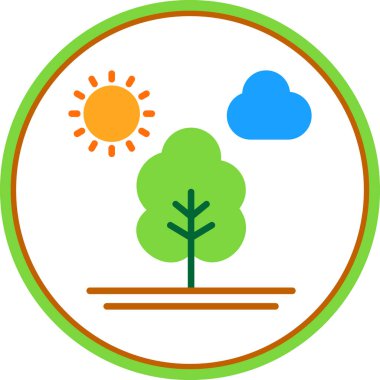 Ağaç düz simge vektör çizim