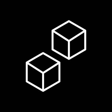 Küp küp simgesi. vektör düz biçimi