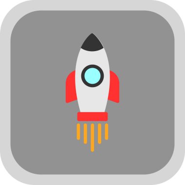 Roket. Web simgesi basit illüstrasyon 