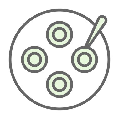 Bakteri simgesi. Web için bakteri vektör simgelerinin özet çizimi