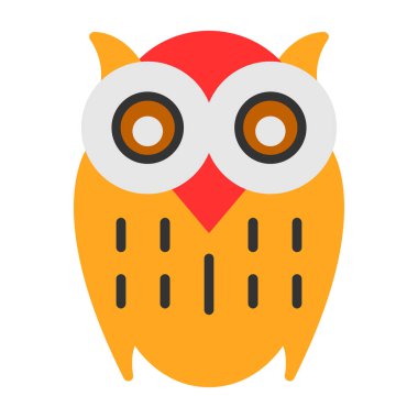 Baykuş düz simgesi, vektör illüstrasyonu 