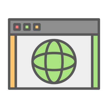 Web vektörü düz renk simgesi