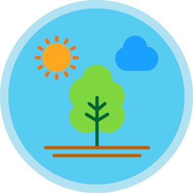 Ağaç düz simge vektör çizim