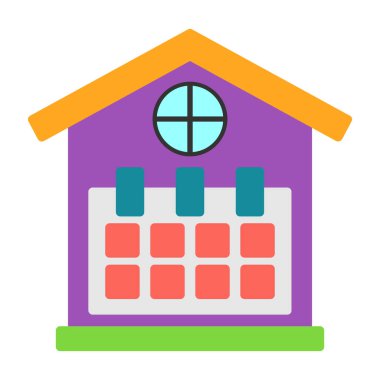 Ev Takvimi simgesi, vektör illüstrasyonu