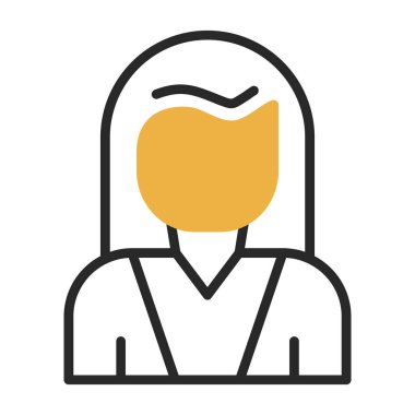 Kadın avatar simgesi, vektör illüstrasyonu 