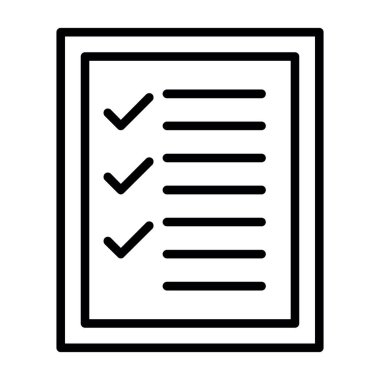 Kontrol listesi simgesi vektör illüstrasyonu