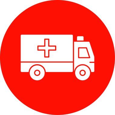 ambulans araba simgesi, web basit illüstrasyon