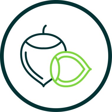 Fındık çizgi simgesi, vektör illüstrasyonu