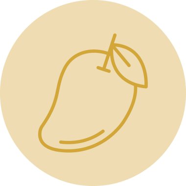 Mango egzotik meyve ikonu, vektör illüstrasyonu 