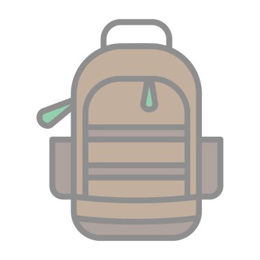 sırt çantası simgesi, vektör illüstrasyonu