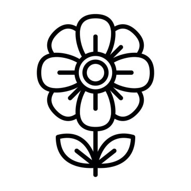 çiçek vektörü ince çizgi simgesi