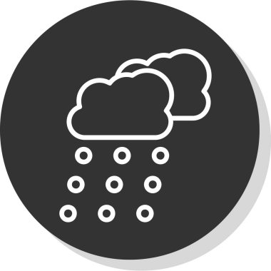 Kar bulutları hava durumu ikonu, vektör illüstrasyonu 