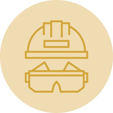 Bir kask simgesinin vektör illüstrasyonu