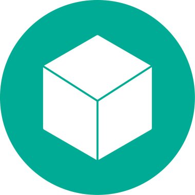 Küp. Web simgesi basit illüstrasyon