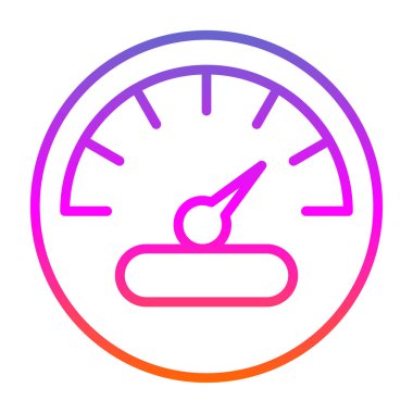 Düz stil izole edilmiş vektör illüstrasyonunda araba hız göstergesi simgesi