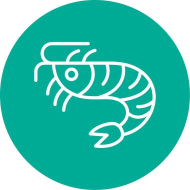 Basit Karides simgesi, vektör illüstrasyonu