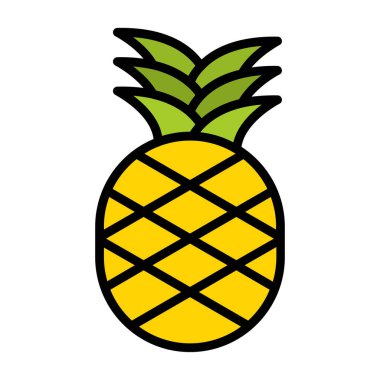 Ananas. Web simgesi basit illüstrasyon 