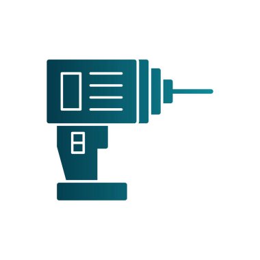 Matkap Makine simgesi basit vektör illüstrasyon tasarımı