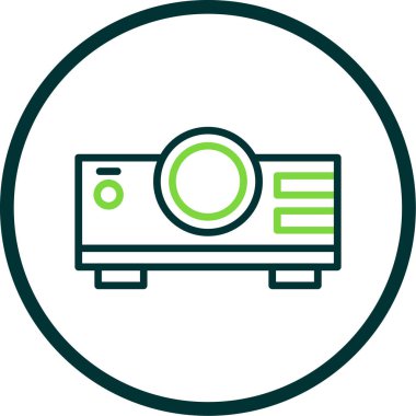 Projektör simgesi, vektör illüstrasyonu 