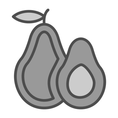 Basit Avokado simgesi, vektör illüstrasyonu