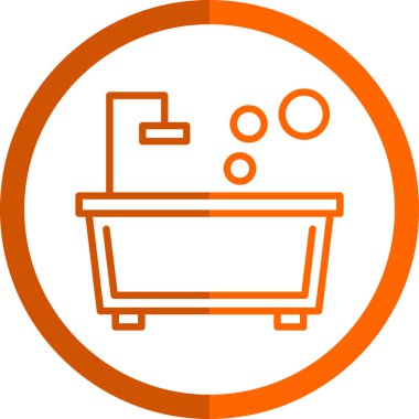 küvet web simgesi basit illüstrasyon 