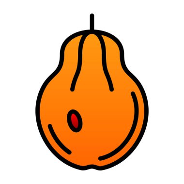 balkabağı vektör simgesi tasarımı çizgi filmi