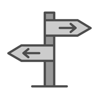 Yol işaretleri düz simge, vektör illüstrasyonu