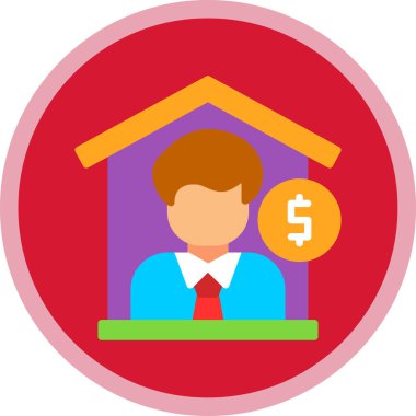 Banka işletme finans simgesi düz stil