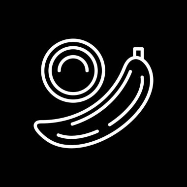 muz meyvesi ikonu vektörü. İnce çizgi işareti. izole edilmiş sınır sembolü çizimi