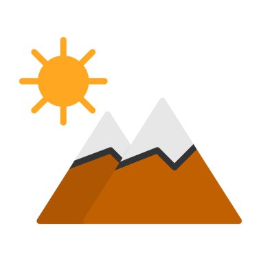 Dağlar simgesi, basit vektör çizim