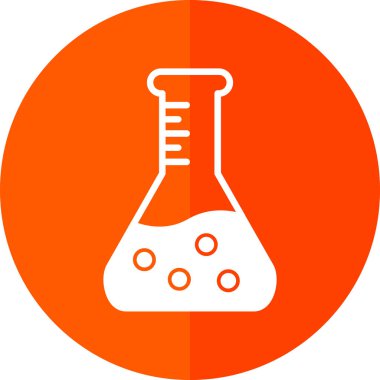 Bilim şişesi. Basit tasarım. Beaker vektör simgesi              