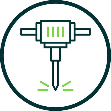 Beyaz arka plan üzerinde izole jackhammer simgesi