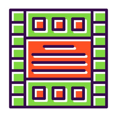 Bina. Web simgesi basit illüstrasyon