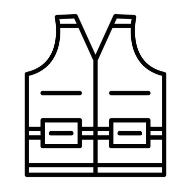 Yüksek görünürlüklü yelek ağ simgesi basit vektör illüstrasyonu 