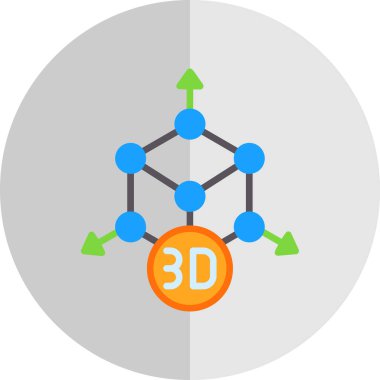 düz biçimli ağ 3d simgesi