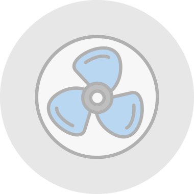 Fan Düz Vektör Simgesi Tasarımı