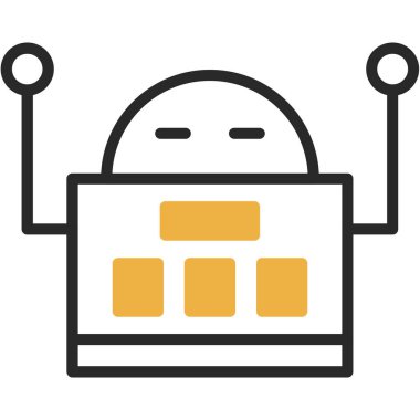 robot düz simgesi, vektör illüstrasyonu