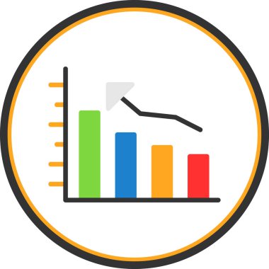 Basit tasarım web simgesi çizili çubuk grafiği 