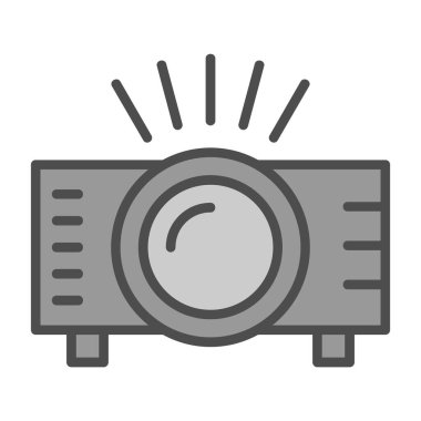Projektör simgesi, vektör illüstrasyonu 